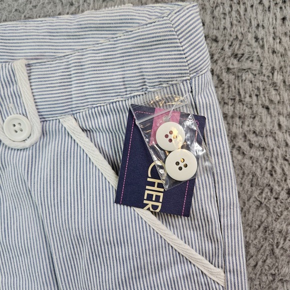 NWT Cherokee Pants Women Size 16 30x30 Adjustable Waist Blue White Striped - Picture 4 of 15